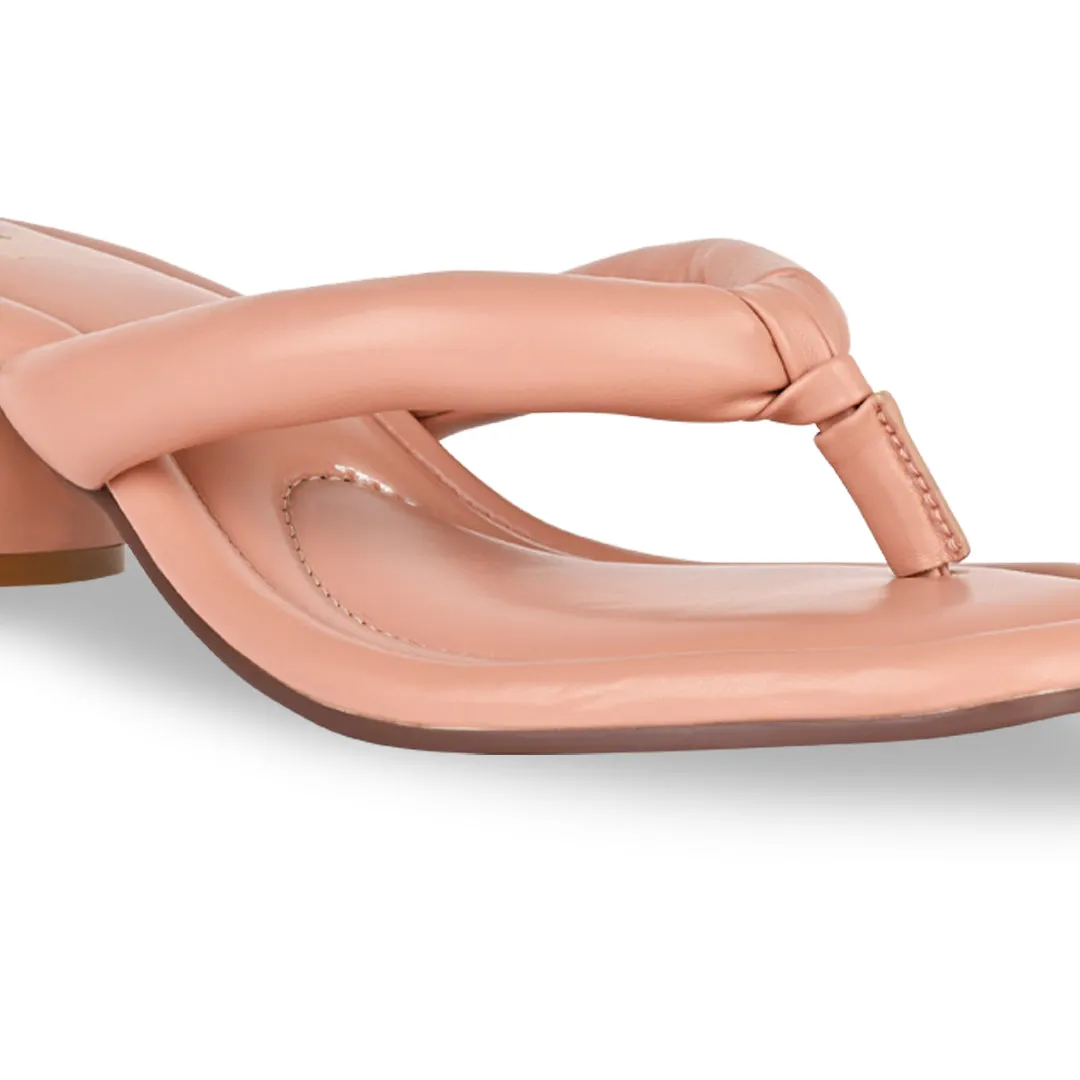 Peach Cushy Thong Heels