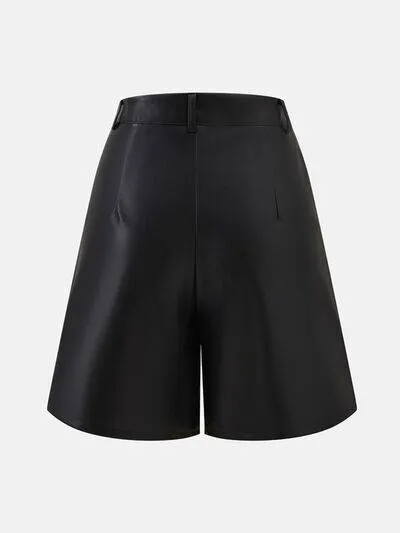PU Leather High Rise Shorts