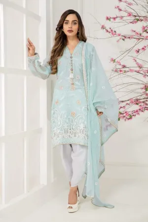 Sadia Aamir - Pastel Blue Arctic - SA-LP31 - Embroidery - 1 Piece
