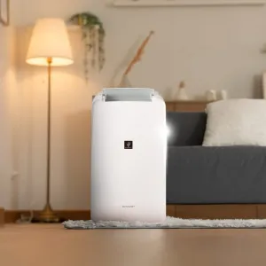 SHARP DW-P10M-W Electric Dehumidifier with Plasmacluster Technology  10L/Day Moisture Removal, Clothes Dryer Mode, 250 Sq. Ft. Coverage, Dual Drainage