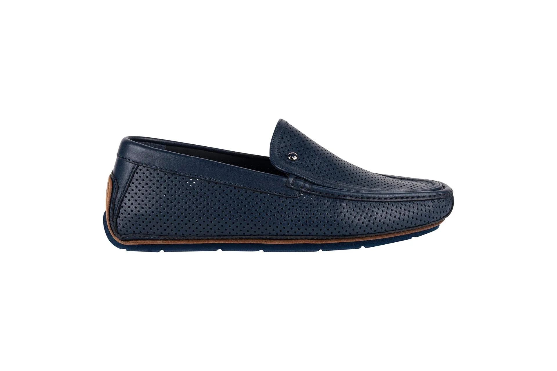 Slip On in perforated nubuck calfskin