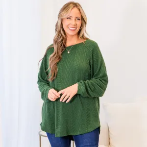 Slouchy Cableknit, Hunter Green