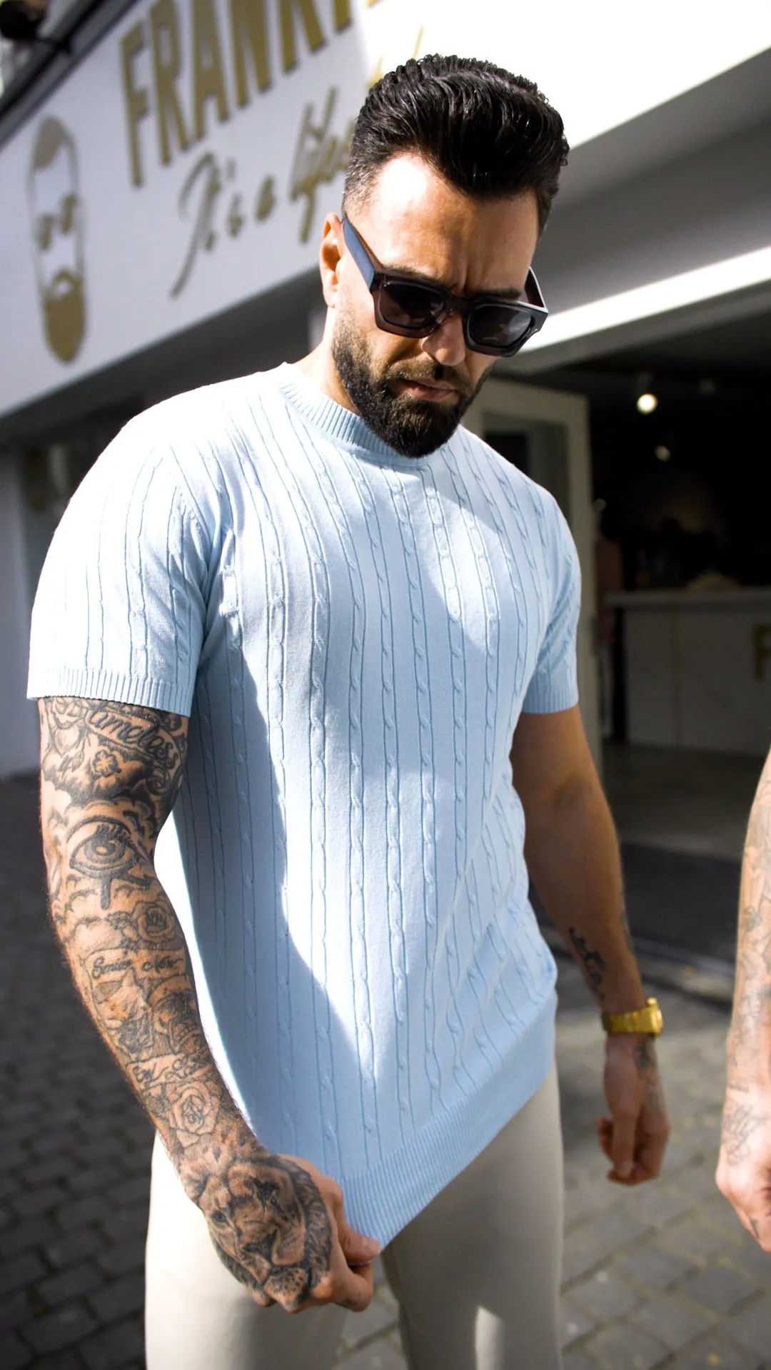 T-shirt knitwear Wellington light blue
