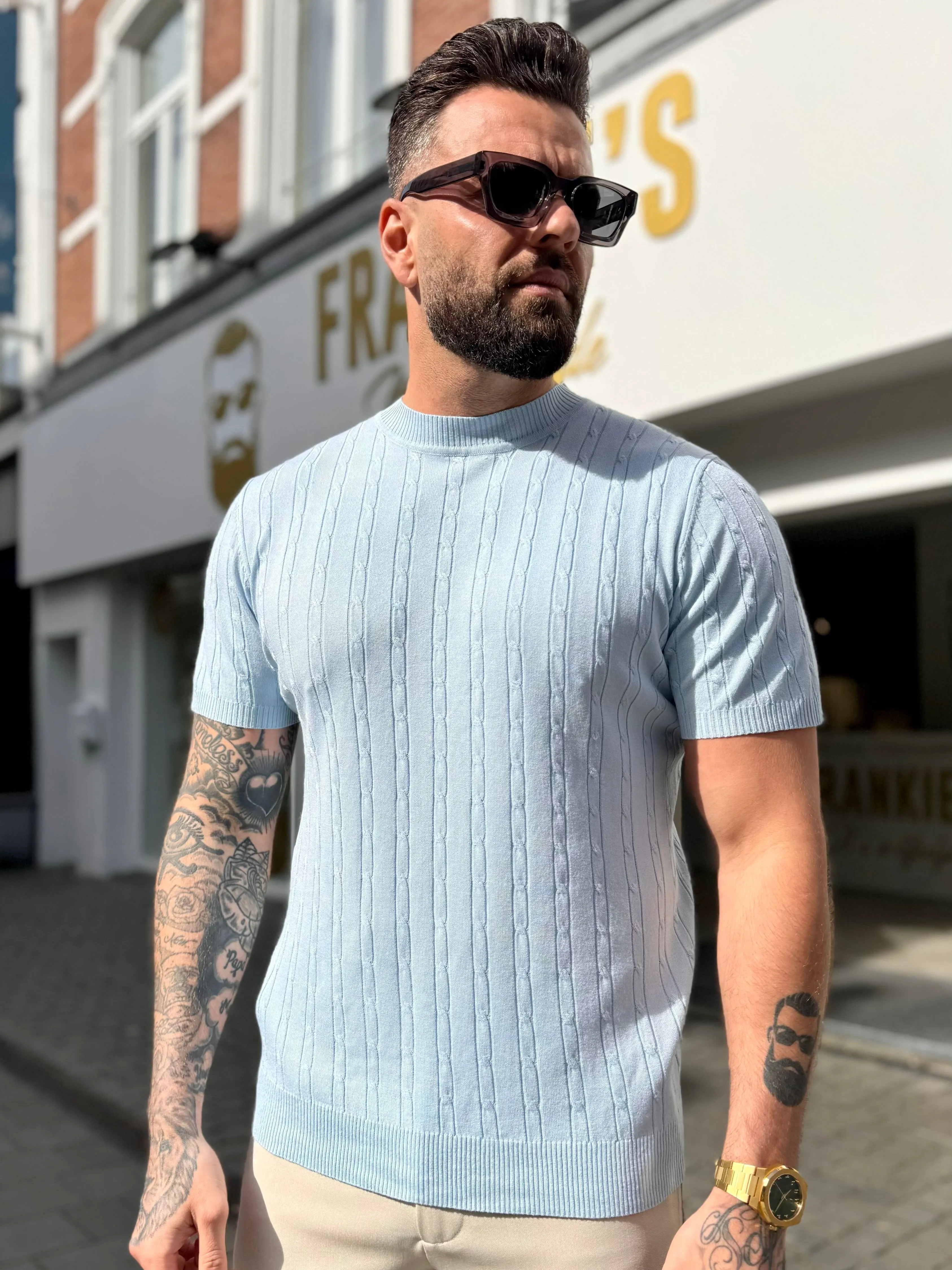T-shirt knitwear Wellington light blue