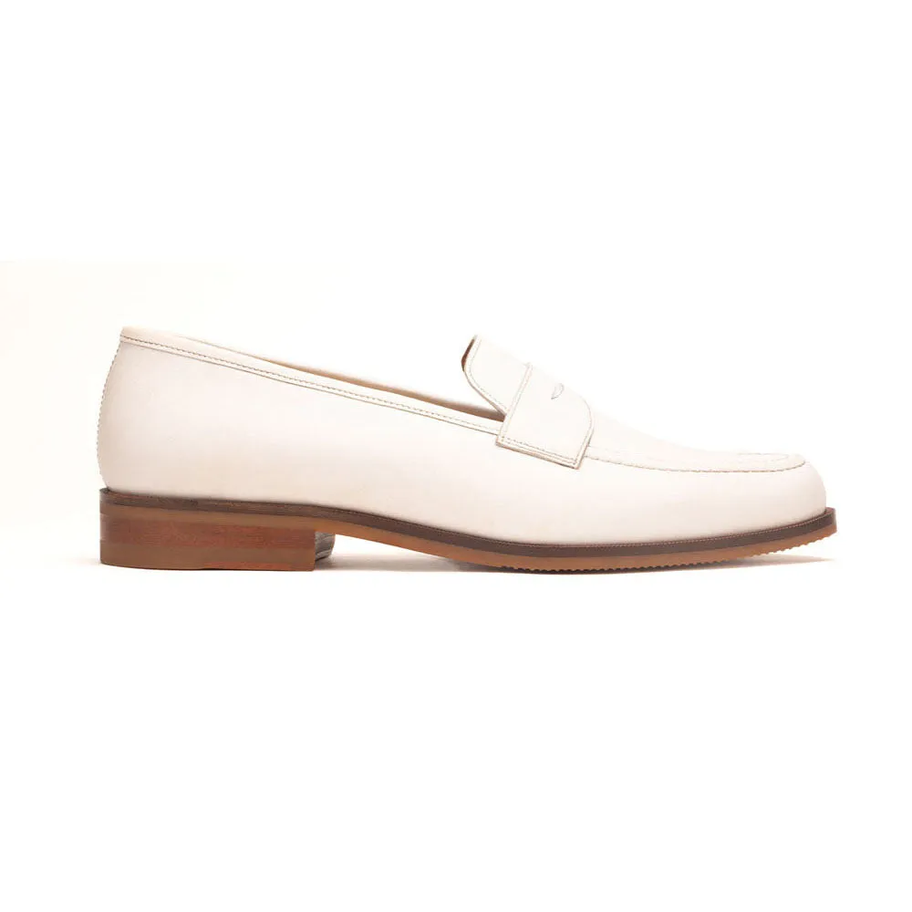 White Classic Moccasin Slipon Loafers