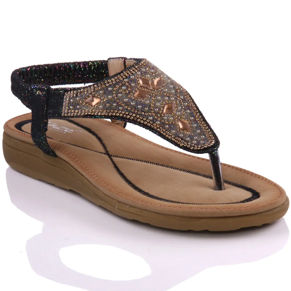 Womens ‘Aura’ Adorned Wedge Sandals