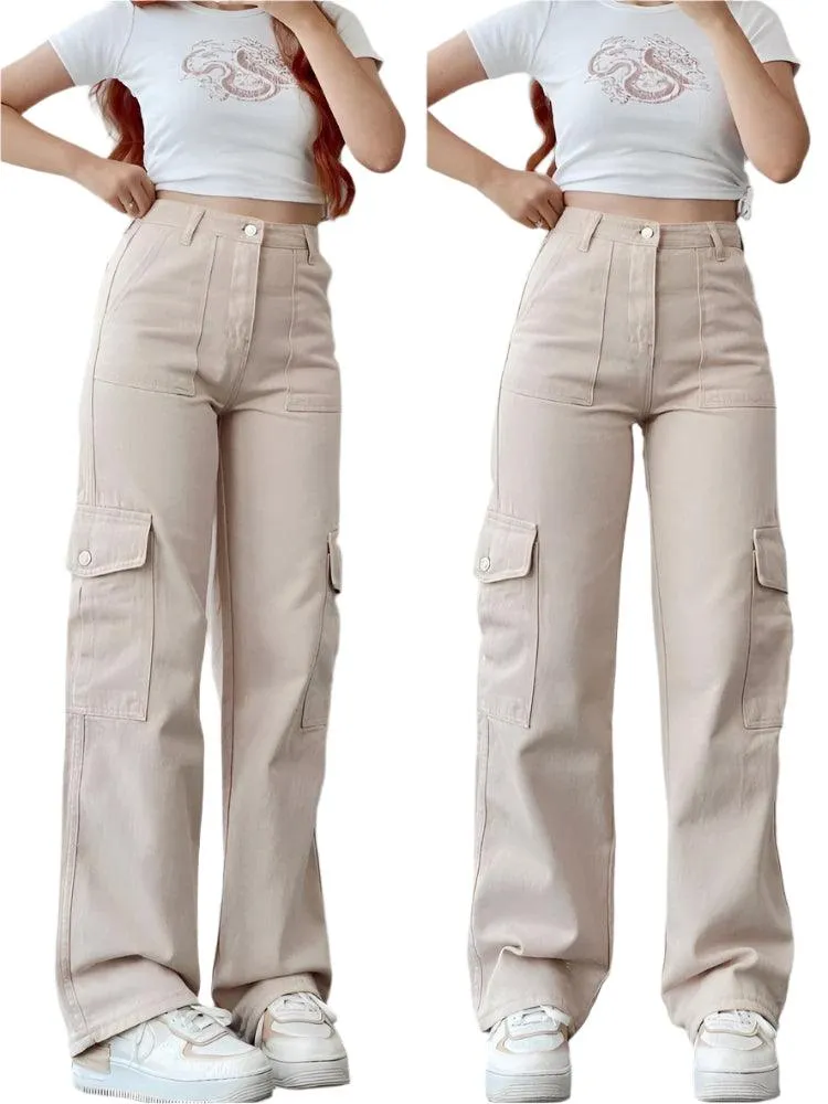 Y2K Vintage Cargo Pants – Harajuku Techwear Wide-Leg Joggers for Women