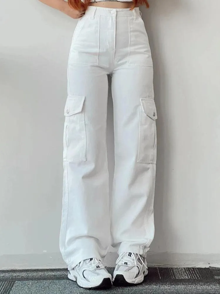 Y2K Vintage Cargo Pants – Harajuku Techwear Wide-Leg Joggers for Women