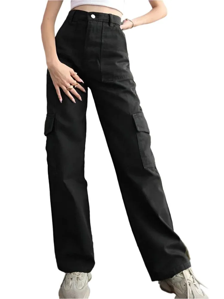 Y2K Vintage Cargo Pants – Harajuku Techwear Wide-Leg Joggers for Women