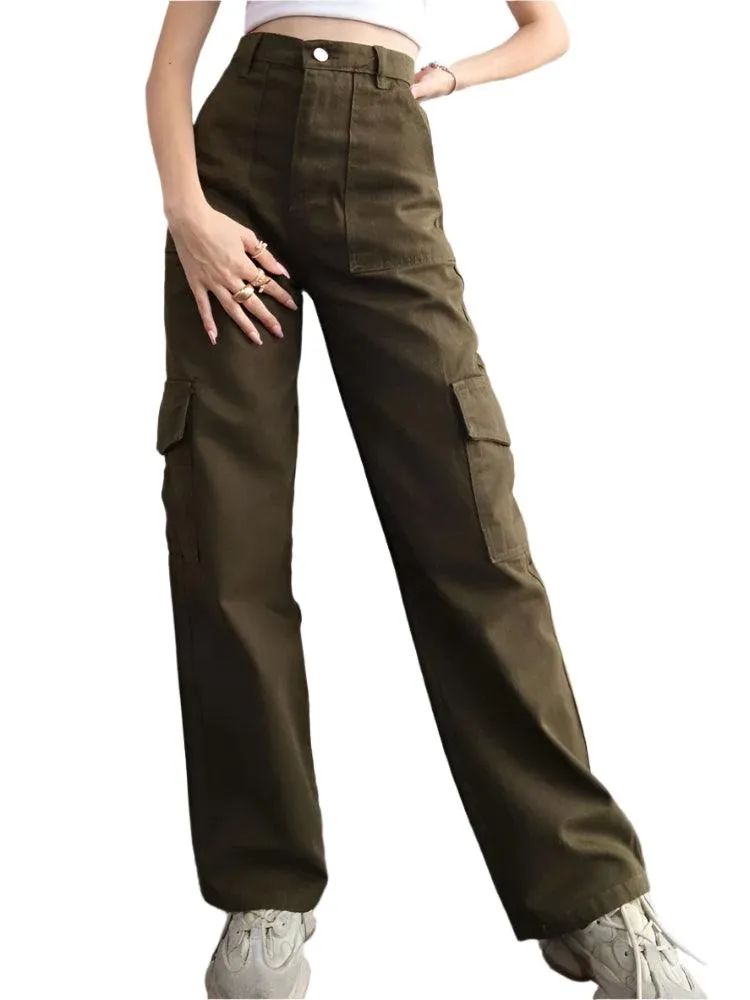 Y2K Vintage Cargo Pants – Harajuku Techwear Wide-Leg Joggers for Women