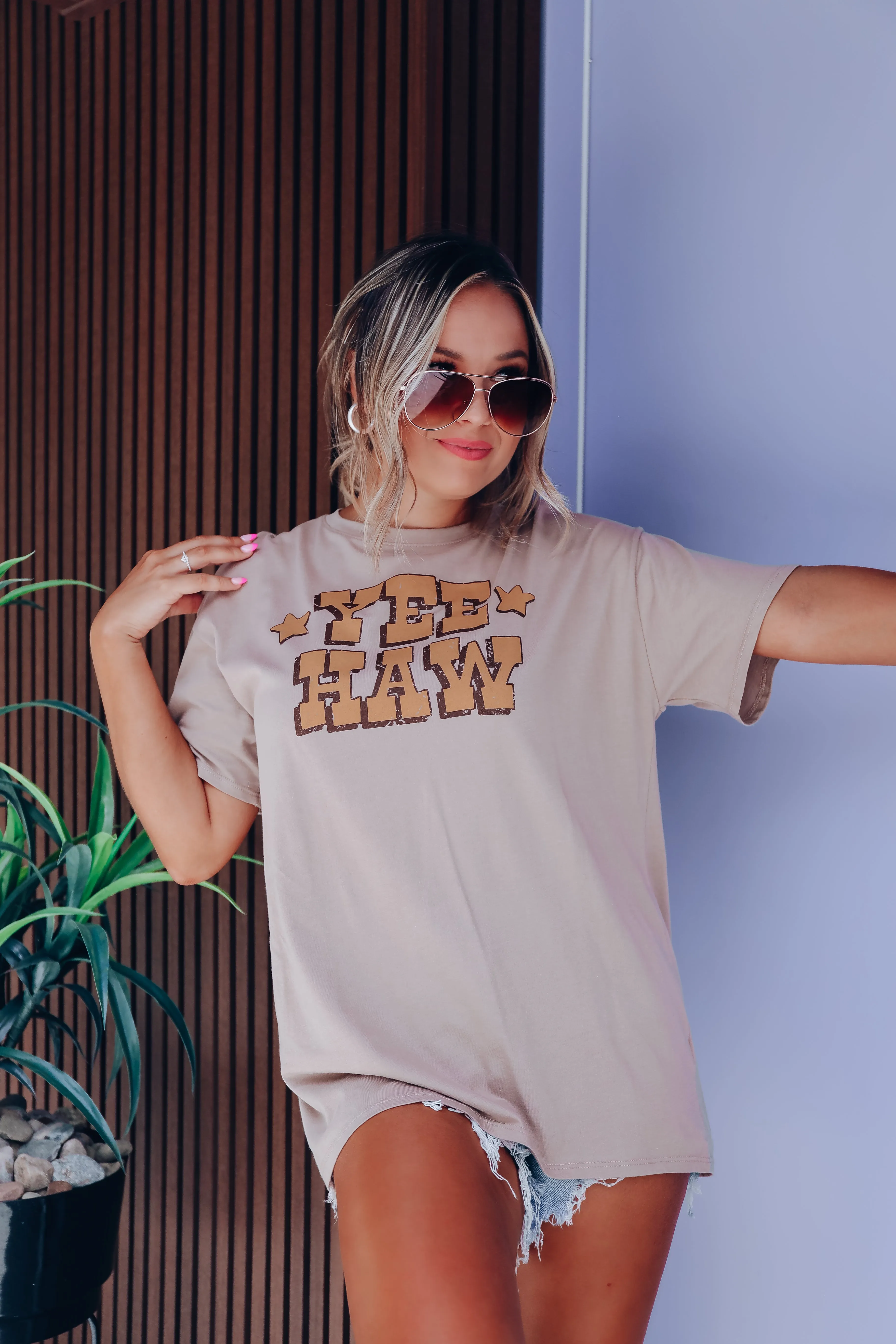 Yeehaw Graphic Tee - Mocha