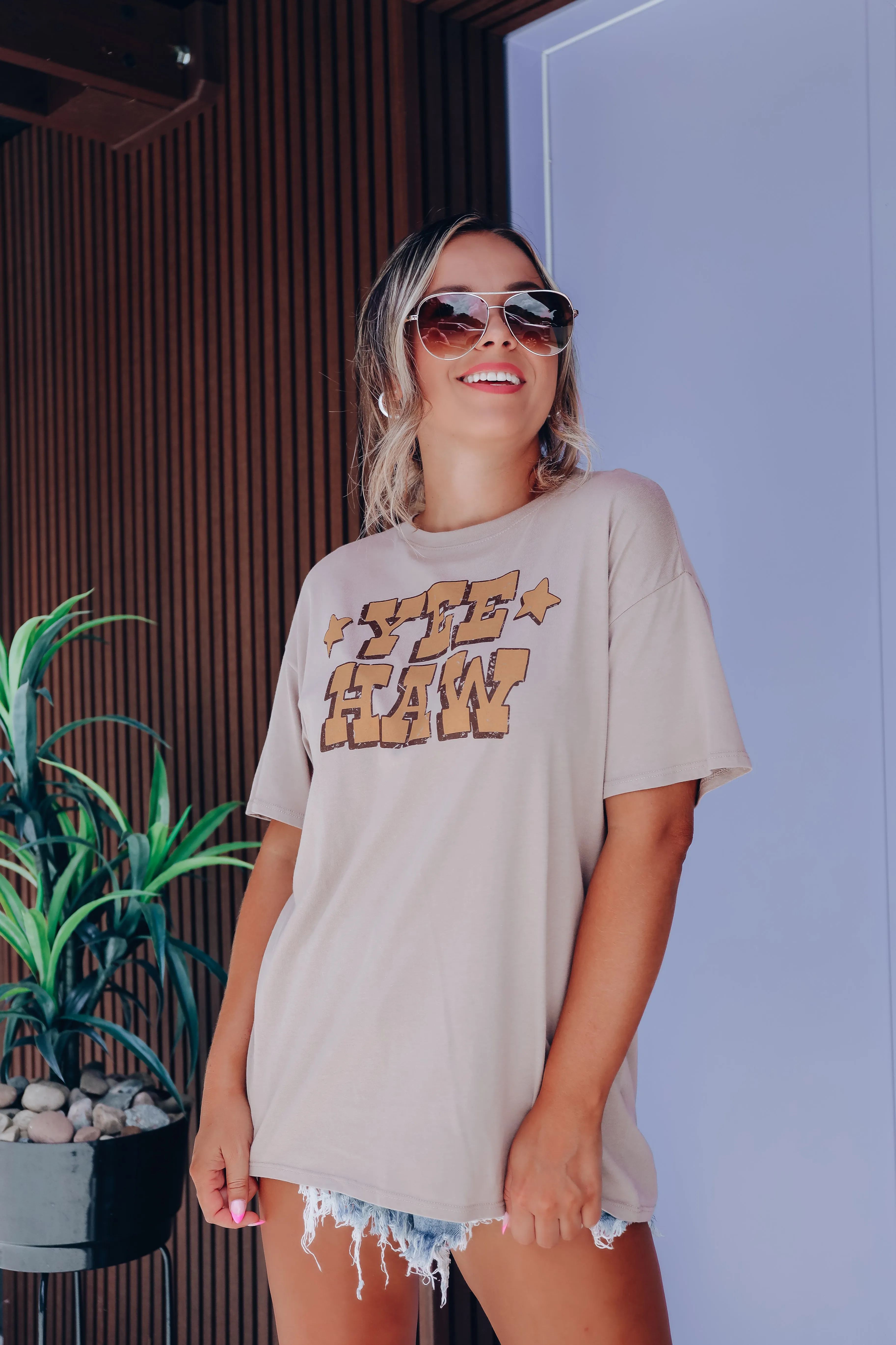 Yeehaw Graphic Tee - Mocha